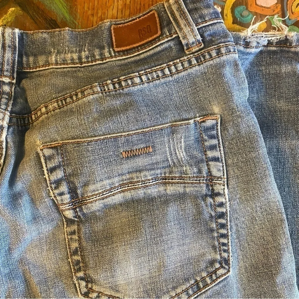 Bundle/Lot of 3 RSQ London Skinny Jeans Mens Denim Blue Distressed Stretch Moto